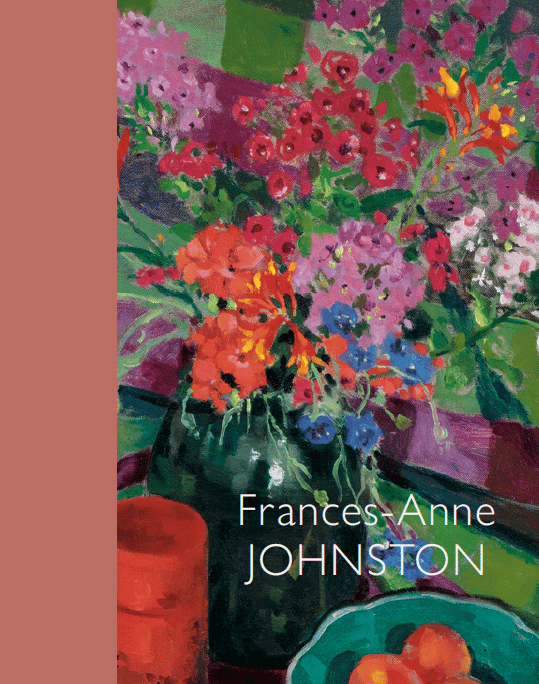 Text overlay Frances-Anne Johnston. Image of colourful painted flowers.