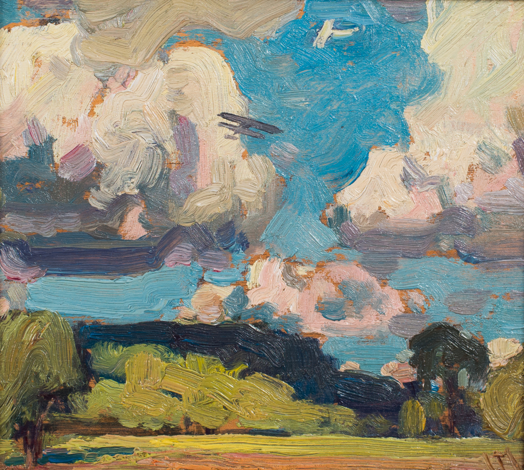James Edward Hervey MacDonald (1873-1932), York Mills, 1918, oil on wood panel