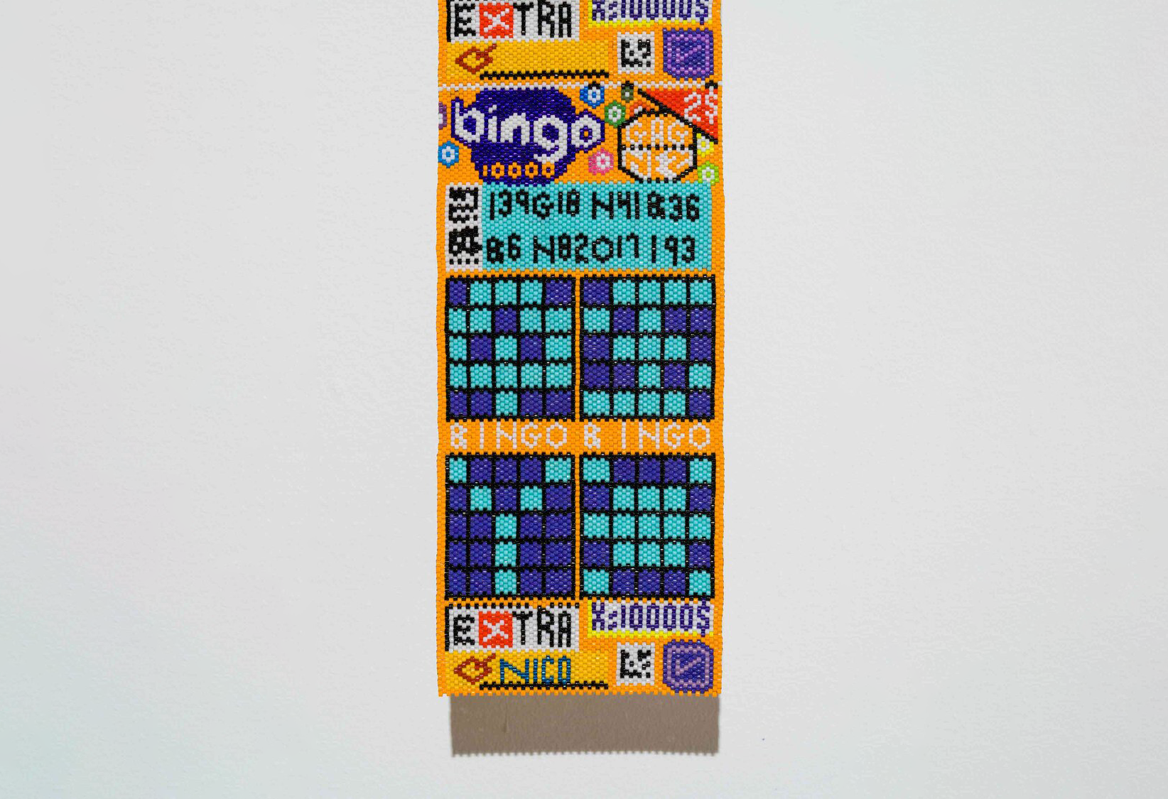 Bingo Card made from beads
