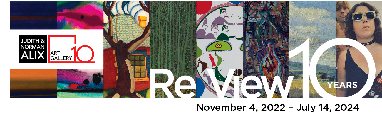 eight different works of art text overlay Review November 4 2022-July 14, 2024