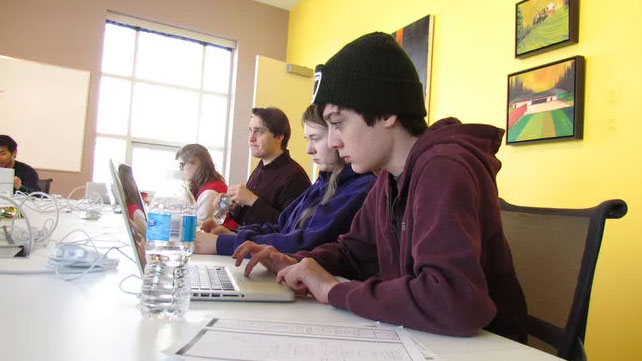 Youth participating in march break workshop