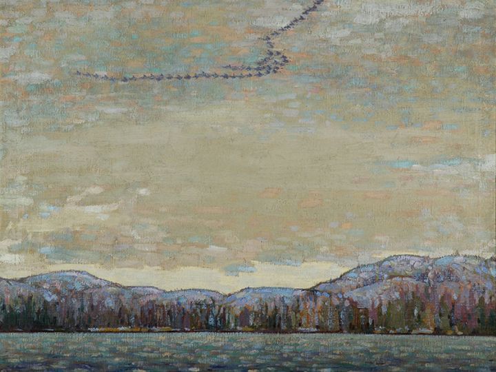 Tom Thomson, Chill November, 1916, oil on Canvas. From the collection of the Judith and Norman Art Gallery, a gift of the Sarnia Women’s Conservation Art Association.