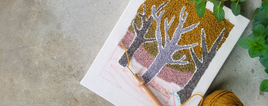 Punch needle art of trees