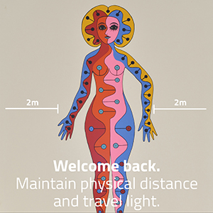 Welcome Back. Maintain physical distance and travel light.
