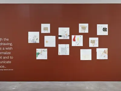 Install of Making Marks: Works on Paper