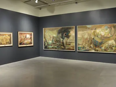 Install of The Story of Oil: A Partnership Between Art & industry