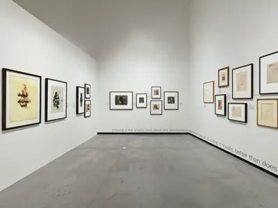 Install of Making Marks: Works on Paper