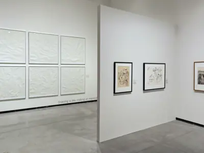 Install of Making Marks: Works on Paper